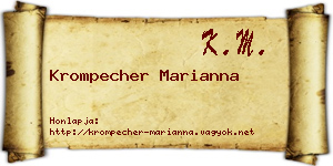 Krompecher Marianna névjegykártya